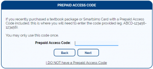 enter your prepaid access code