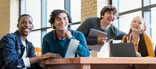 this is an image of students working in their laptops
